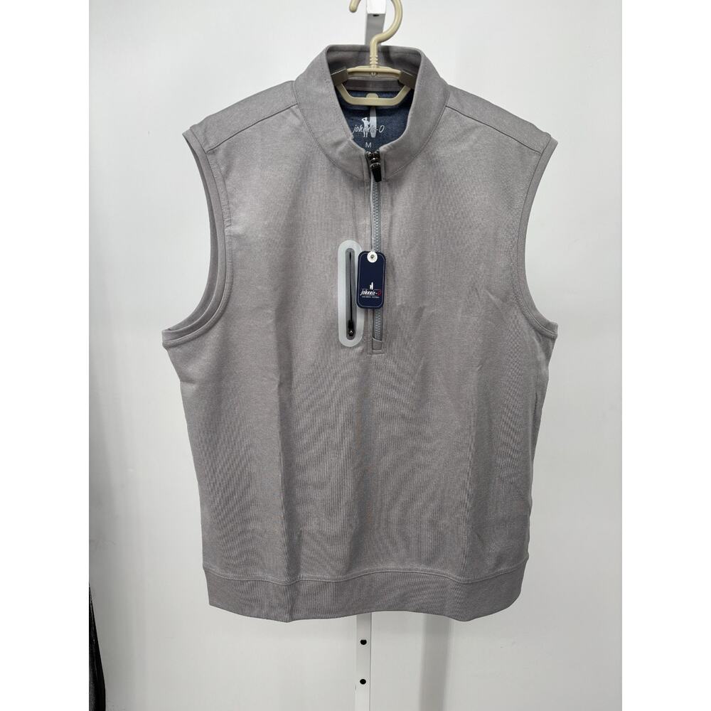 Johnnie-O Denny 1/4 Zip Performance Golf Vest Mens M Steel Gray Sports Outdoor